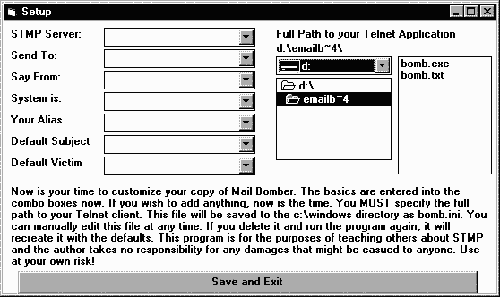 Приложение Mail Bomber