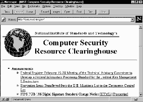 WWW сайт NIST CSRC